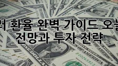 달러 환율 완벽 가이드: 오늘의 전망과 투자 전략