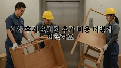 이사 후기: 숨겨진 추가 비용, 어떻게 피할까요?